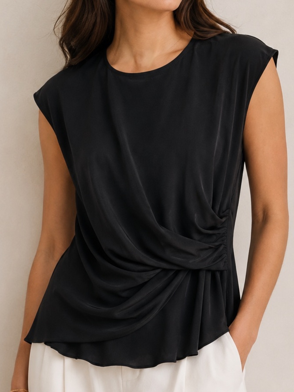 2NDDAY Black Sleeveless Silk Blouse Sz. 34 (US XS)